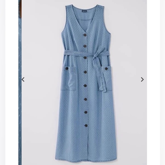 J Jill Denim Sleeveless Button-Front Dress In Blue Dunes Wash Size 3XL NWT - Picture 5 of 14